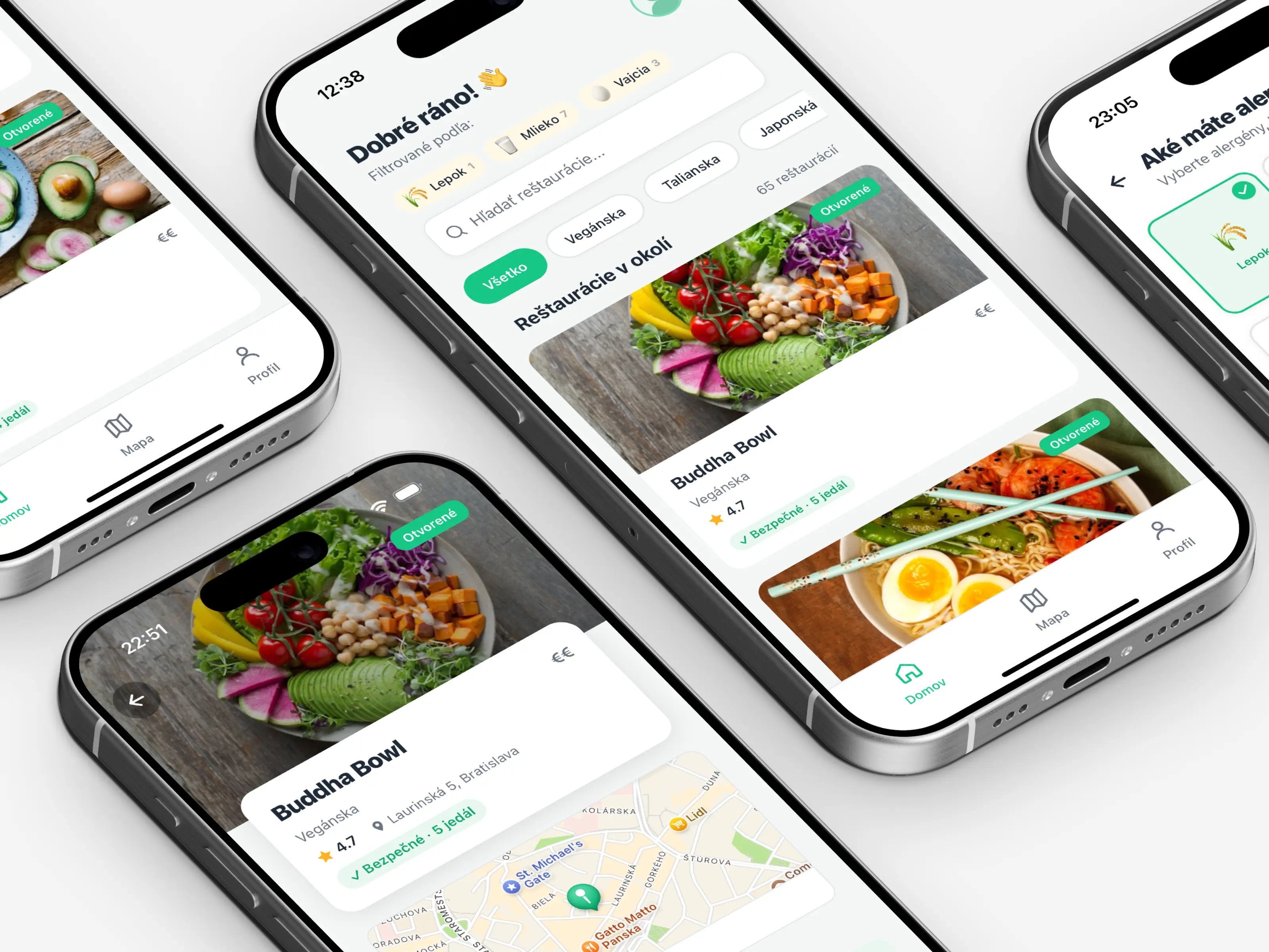 AvoiDino app screens